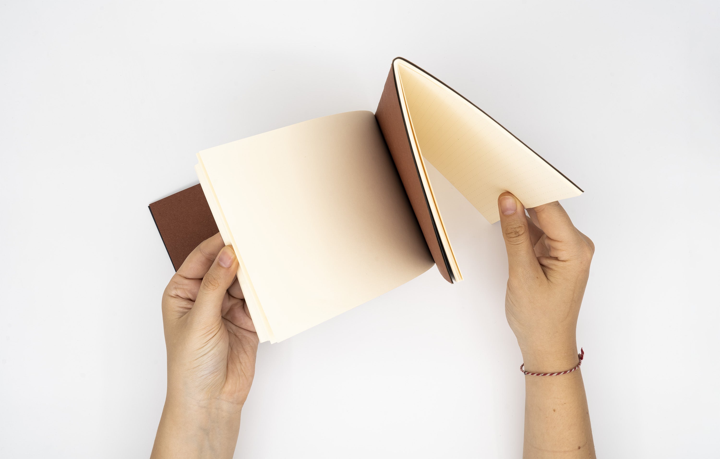 Mini Triangle Notebook Double Sided Notebook - L Type - Brick Red § Black – Triangle Notebook